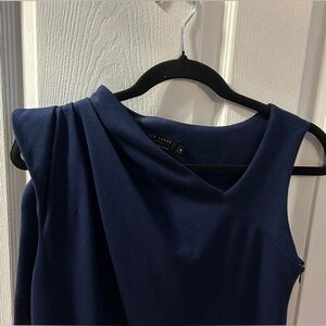 Ted Baker Midnight Blue One-Shoulder Drape Dress